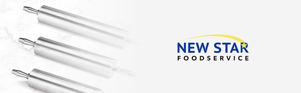 New Star Foodservice Extra Heavy Duty Restaurant Aluminum Rolling Pin, 18