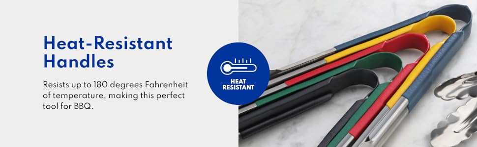 New Star Foodservice 35773 12-Inch Utility Spring Tongs, Stainless Steel, Vinyl Coated, Set of 12, Red