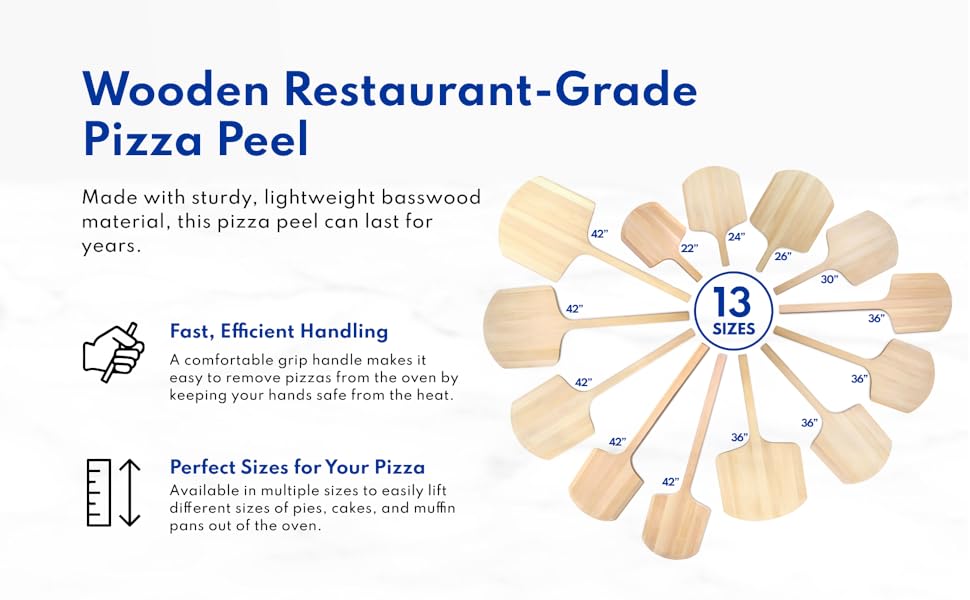 New Star Foodservice 50295 Restaurant-Grade Wooden Pizza Peel, 16
