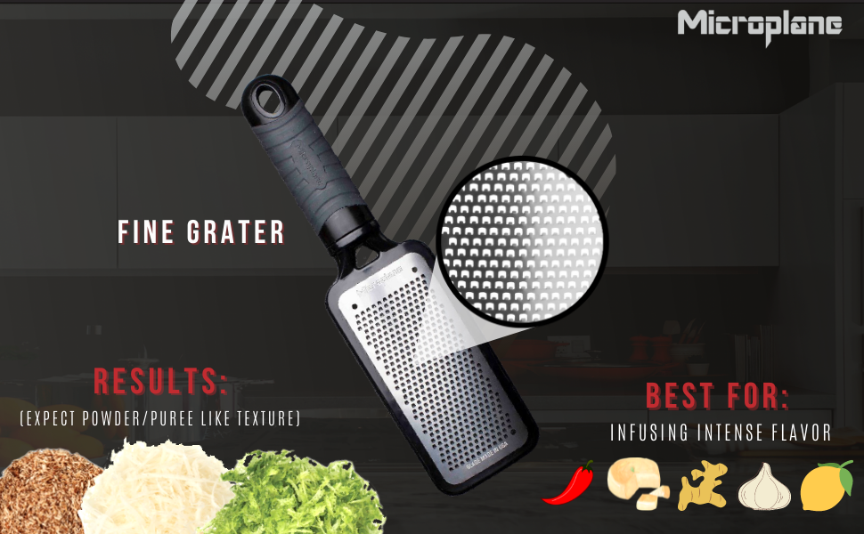 Microplane Home Series Fine Cheese Grater - Surgical Stainless Steel for Fine Grating (Black)