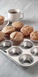 Fox Run Mini Muffin and Cupcake Pan, 24 Mini Cups, Stainless Steel Baking Pan, 10.5 x 13.75 x 1.5 inches,