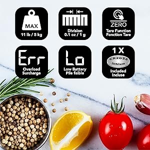 Starfrit Digital Kitchen Scale - Glass Platform - Measures Weight and Liquid Volume - 11 lb / 5 kg Capacity - Black