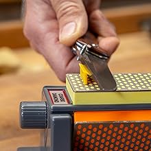 Smith's 50448 6” Diamond Tri-Hone Stone Sharpening System - Grey - Fine, Natural, & Coarse Stones - 3-Way Honing - Nonslip Rubber Feet - Restore Tools, Hunting, Kitchen, Fishing & Pocket Knives