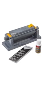 Smith's 50448 6” Diamond Tri-Hone Stone Sharpening System - Grey - Fine, Natural, & Coarse Stones - 3-Way Honing - Nonslip Rubber Feet - Restore Tools, Hunting, Kitchen, Fishing & Pocket Knives