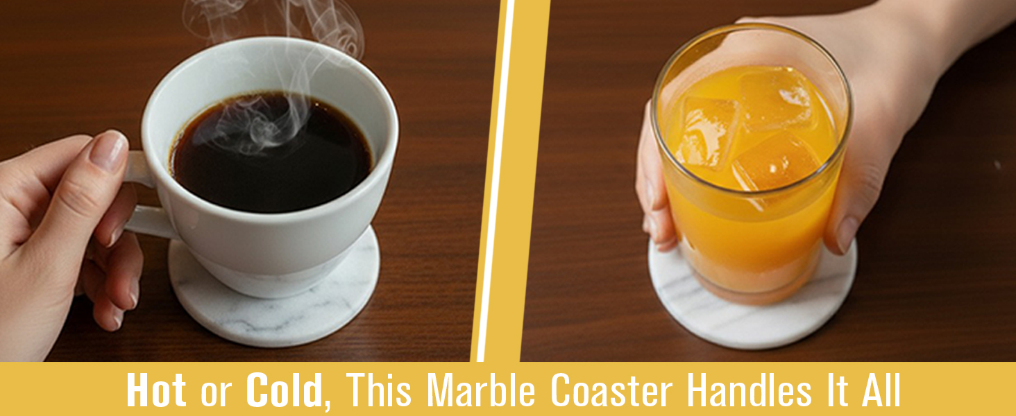 Creative Home Set of 4 Genuine Marble Drink Coasters – 4