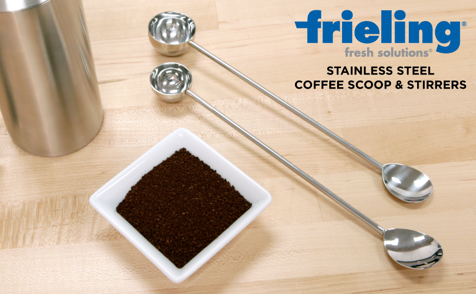 Frieling Coffee Spoon & Stirrer - 2-Tablespoon, Silver, 11-Inch Handle - Stainless Steel Measuring Scoop & French Press Stirring Spoon, Dishwasher Safe