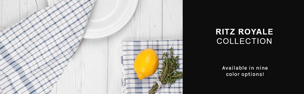 Ritz Royale Collection 100% Combed Terry Cotton, Highly Absorbent, Kitchen Dish Cloth Set, 13-3/4