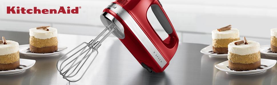 KitchenAid 9-Speed Digital Hand Mixer with Turbo Beater II Accessories and Pro Whisk - Contour Silver