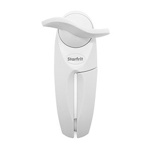 Starfrit Little Beaver Can Opener - Safe - Holds and Leaves No Sharp Edges on Lid - Comfort Grip - 3 year warranty - White