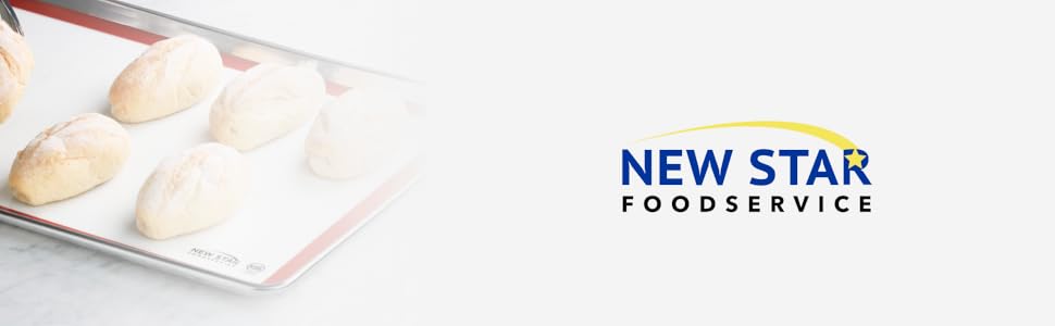 New Star Foodservice Commercial 18-Gauge Aluminum Sheet Pan & Silicone Baking Mat Set, 9 x 13 inch (Quarter Size)