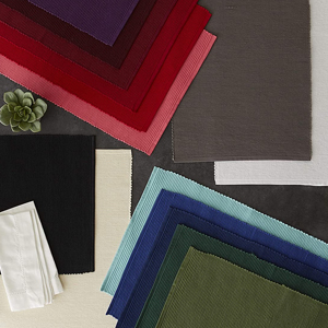 DII Basic Everyday Ribbed Tabletop 100% Cotton, Placemat Set, 13x19, Dark Green, 6 Piece