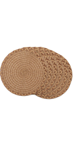 DII Basic Everyday Ribbed Tabletop 100% Cotton, Placemat Set, 13x19, Dark Green, 6 Piece