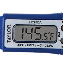 Taylor 9877FDA Compact Waterproof Digital Food Thermometer, 2.81 Inch Stem Length with FDA-Recommended 1.5mm Probe, NSF Certified, Blue