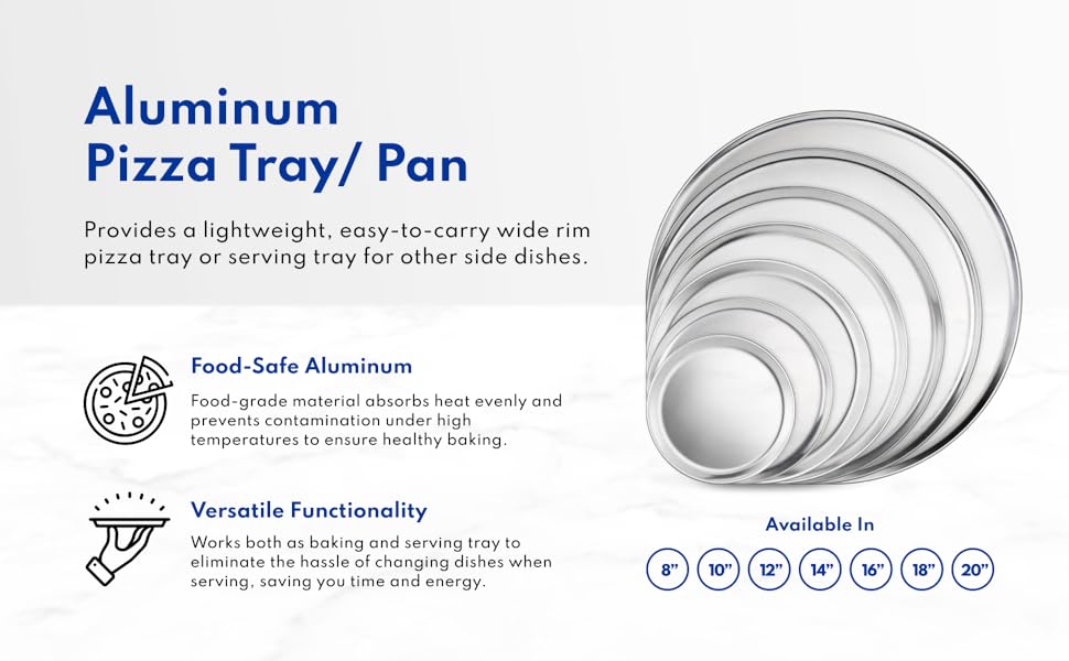 New Star Foodservice 51049 Restaurant-Grade Aluminum Pizza Pan, Baking Tray, Coupe Style, 16-Inch, Pack of 6