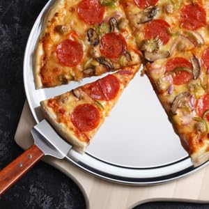 New Star Foodservice 51049 Restaurant-Grade Aluminum Pizza Pan, Baking Tray, Coupe Style, 16-Inch, Pack of 6