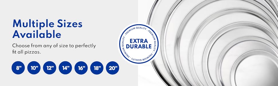 New Star Foodservice 51049 Restaurant-Grade Aluminum Pizza Pan, Baking Tray, Coupe Style, 16-Inch, Pack of 6