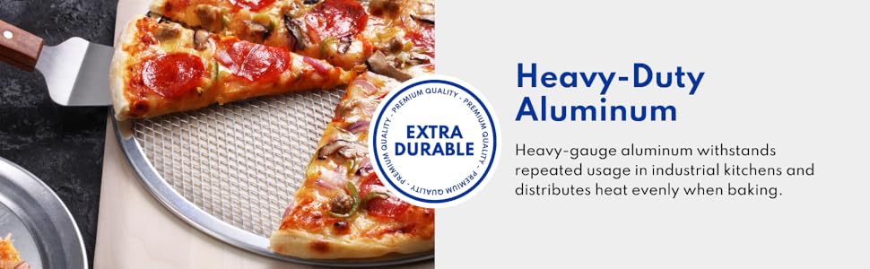 New Star Foodservice Restaurant-Grade Seamless Aluminum Pizza Baking Screen, 18 Inch