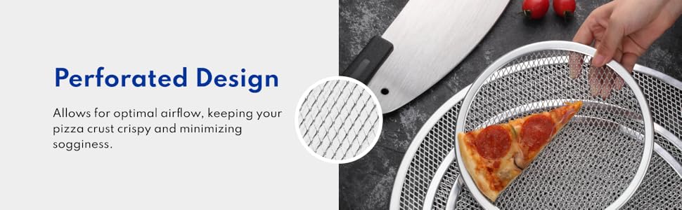 New Star Foodservice Restaurant-Grade Seamless Aluminum Pizza Baking Screen, 18 Inch