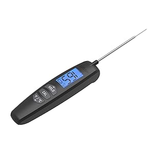 Taylor Digital Turbo Instant Read Thermocouple Meat Food Grill BBQ Cooking Kitchen Thermometer, Folding Probe, Black