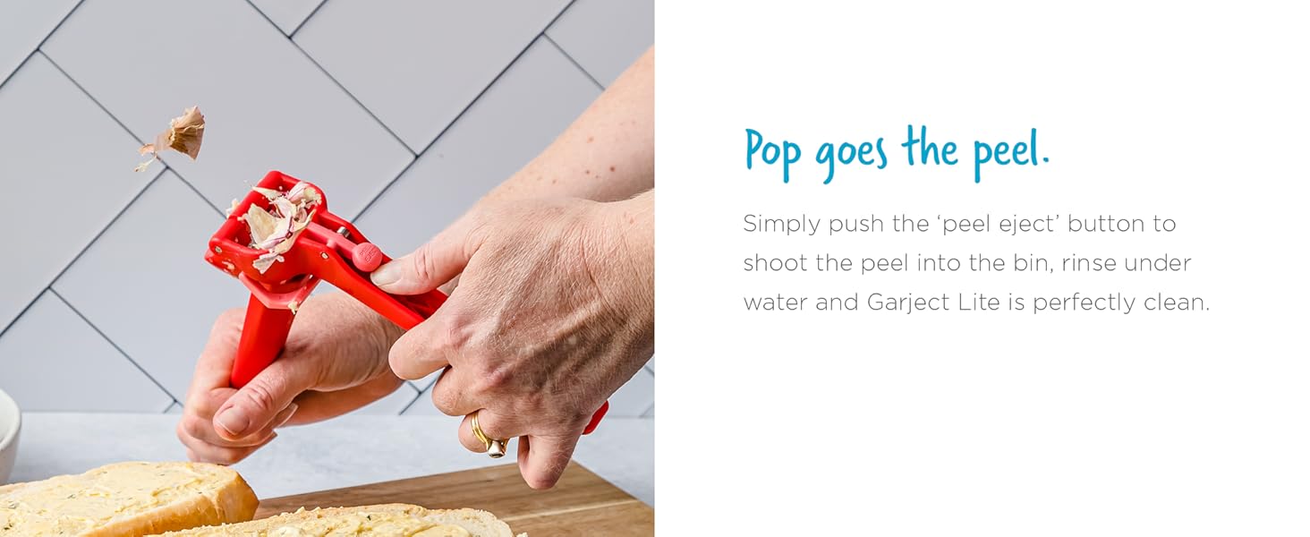 Dreamfarm Garject Lite 2-In-1 Garlic Peeler, Garlic Press & Mincer with Garlic Peel Ejector, Nylon - Black