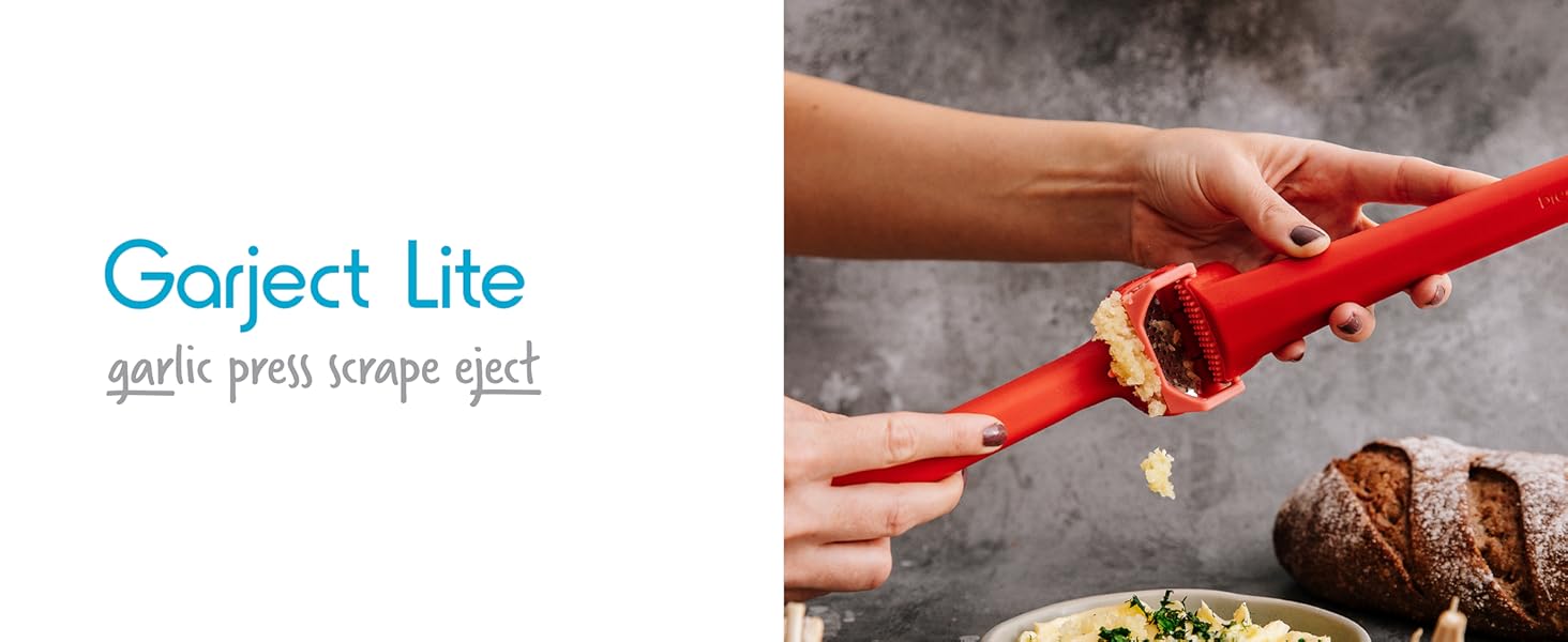 Dreamfarm Garject Lite 2-In-1 Garlic Peeler, Garlic Press & Mincer with Garlic Peel Ejector, Nylon - Black