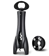IPOW Wine Opener, Zinc Alloy Wine Bottle Opener, Wing Corkscrew Heavy Duty, Manual Multifunctional Cork Screw for Waiter, Silver