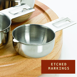 Bellemain One-Piece Stainless Steel Measuring Cups Set of 6 – Nesting Metal Measuring Cups for Kitchen – Dry & Liquid Measurements (ML & OZ), Rust-Resistant, Dishwasher Safe, Ergonomic Design