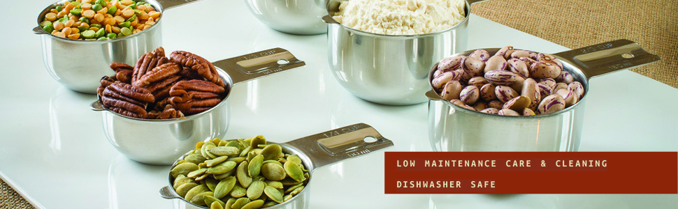 Bellemain One-Piece Stainless Steel Measuring Cups Set of 6 – Nesting Metal Measuring Cups for Kitchen – Dry & Liquid Measurements (ML & OZ), Rust-Resistant, Dishwasher Safe, Ergonomic Design