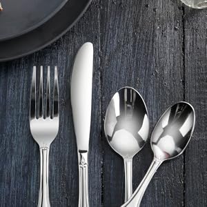 New Star Foodservice 58062 Slimline Pattern, 18/0 Stainless Steel, Salad Fork, 6.25-Inch, Set of 12