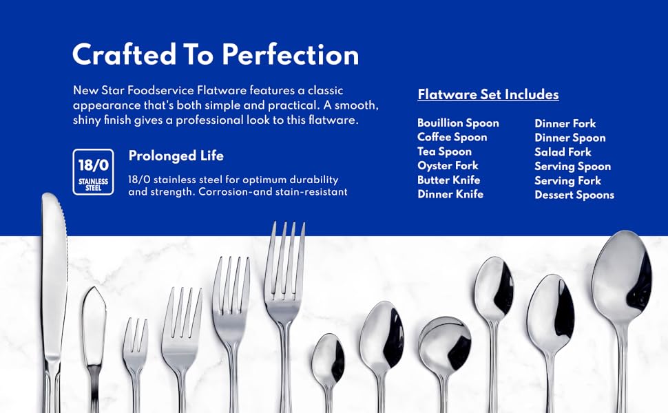 New Star Foodservice 58062 Slimline Pattern, 18/0 Stainless Steel, Salad Fork, 6.25-Inch, Set of 12