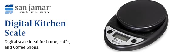 Escali Primo NSF Listed Digital Scale, 11 lb/5 kg, Black (SCDGP11BK)