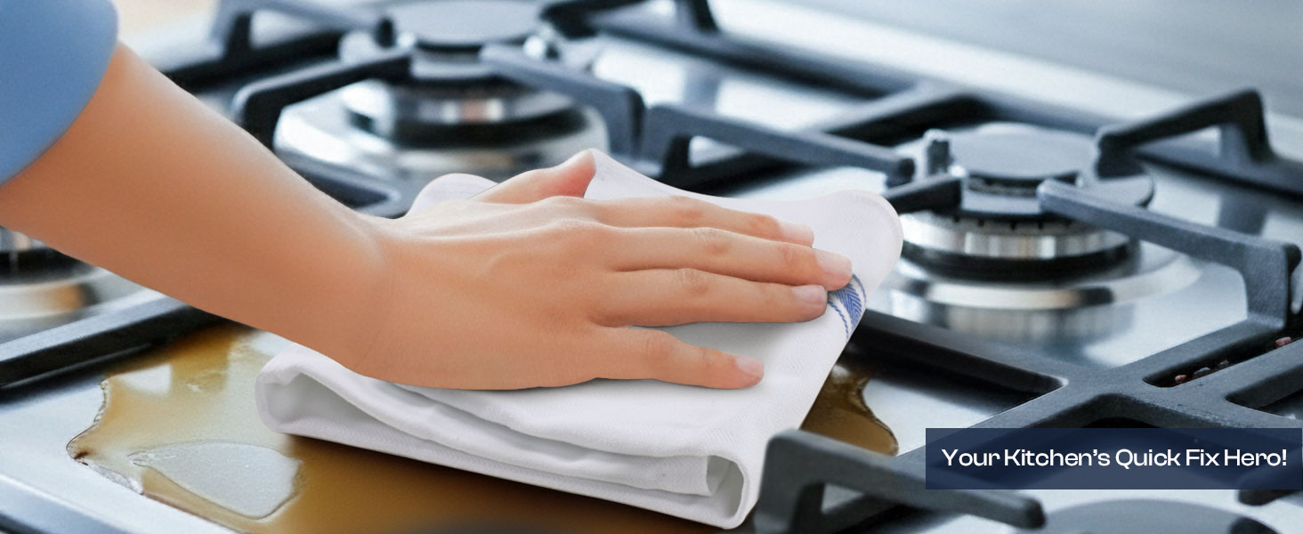 Utopia Towels Blue Dish Towels [12 Pack - 15 x 25 Inches] 100% Ring Spun Cotton Highly Absorbent & Reusable Cleaning Bar, Tea, Kitchen and Dishcloths Set - 200 GSM