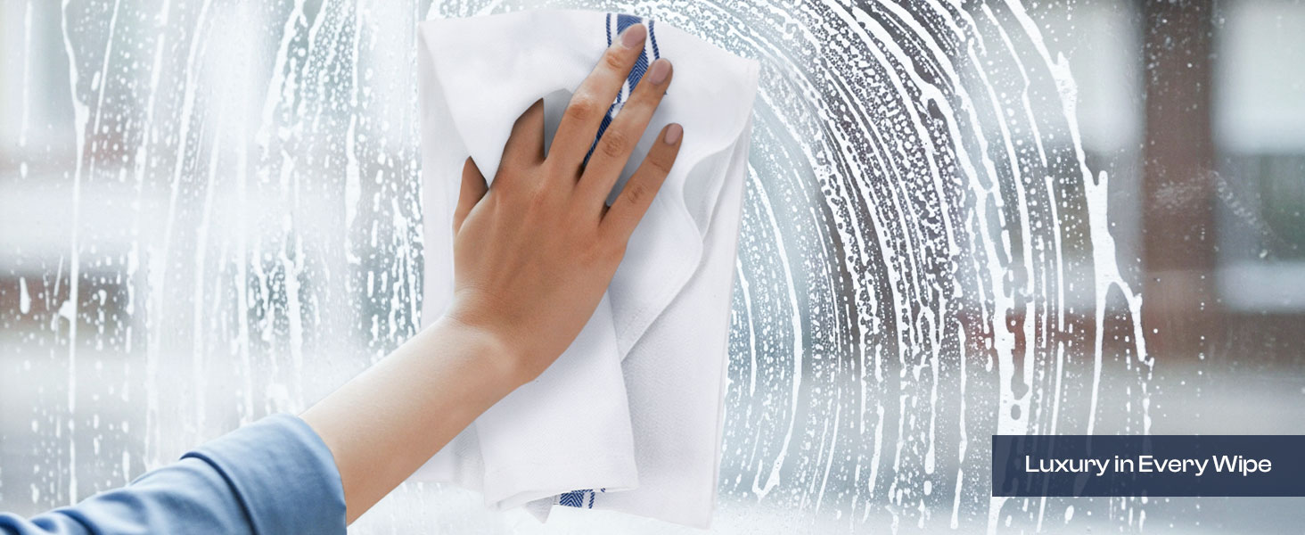 Utopia Towels Blue Dish Towels [12 Pack - 15 x 25 Inches] 100% Ring Spun Cotton Highly Absorbent & Reusable Cleaning Bar, Tea, Kitchen and Dishcloths Set - 200 GSM