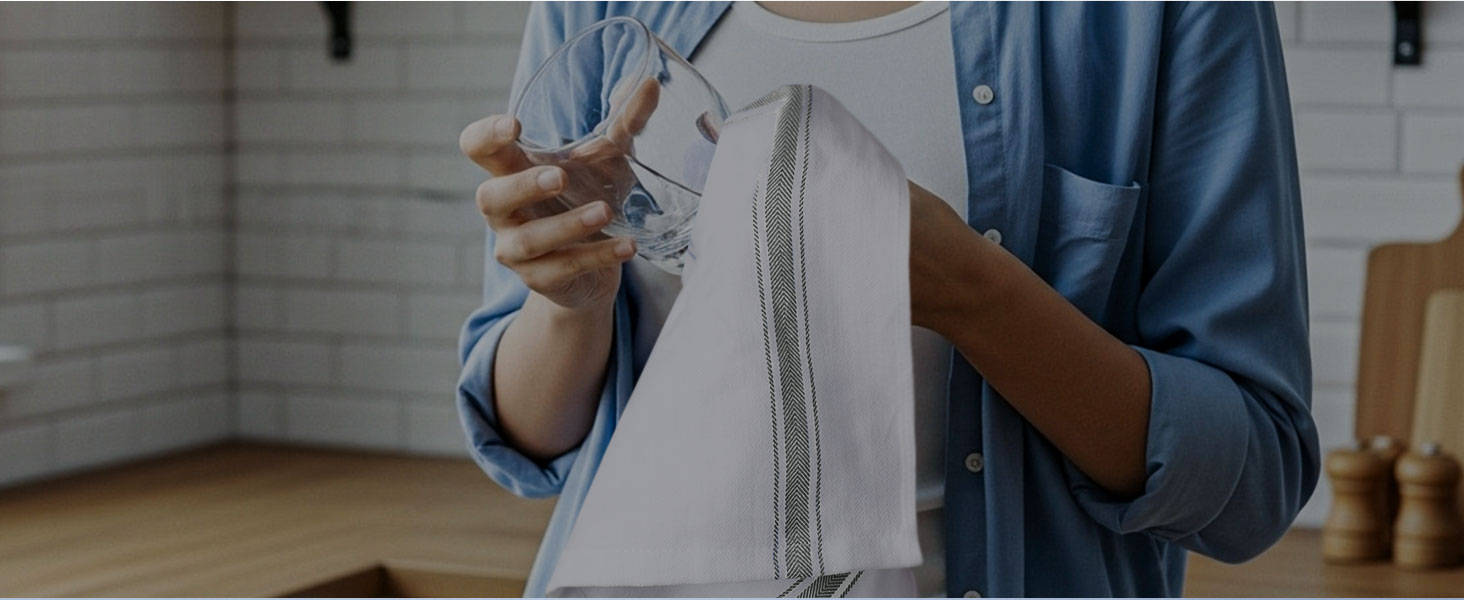 Utopia Towels Blue Dish Towels [12 Pack - 15 x 25 Inches] 100% Ring Spun Cotton Highly Absorbent & Reusable Cleaning Bar, Tea, Kitchen and Dishcloths Set - 200 GSM