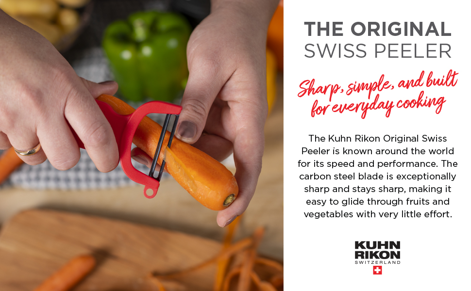 KUHN RIKON, Black Original Swiss Peeler, Set of 1