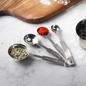 New Star Foodservice 42917 Stainless Steel 8-Piece Measuring Cups and Spoons Combo Set