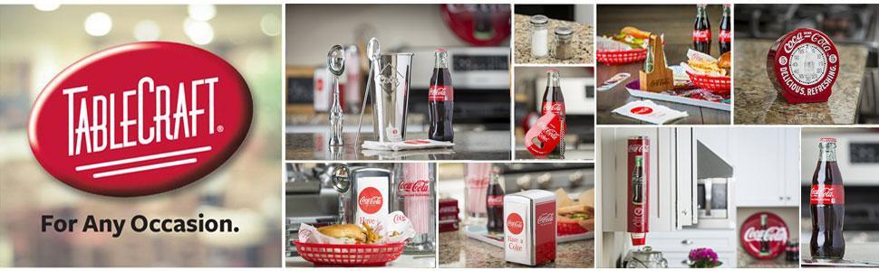 Tablecraft Stainless Steel Coca-Cola Bottle Opener Fridge Magnet, Red