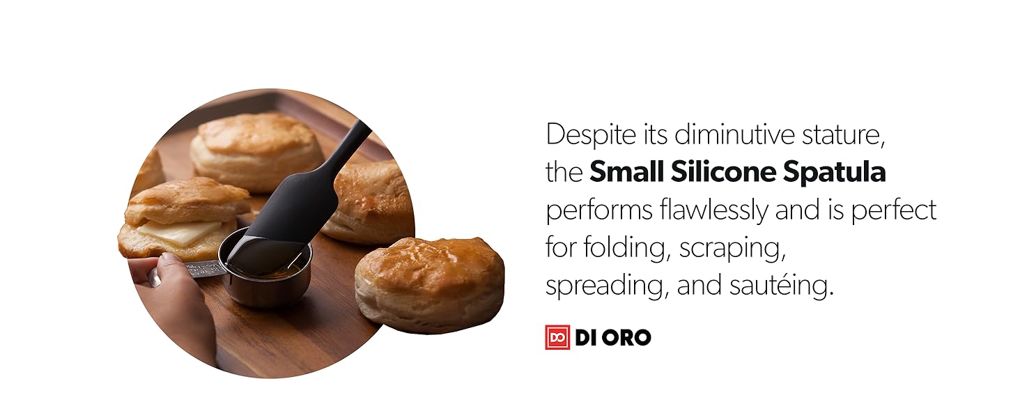 DI ORO Silicone Spatula Set - Rubber Kitchen Spatulas for Baking, Cooking, & Mixing - 600°F Heat-Resistant & BPA Free Silicone Scraper Spatulas for Nonstick Cookware - Dishwasher Safe (3pc, Black)