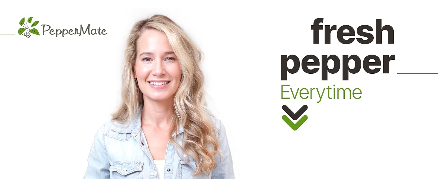 PepperMate Traditional Black Pepper Grinder Mill - Manual, High-Efficiency Salt and Pepper Grinder - Durable, Adjustable Coarseness Pepper Mill Grinder - Easy to Use