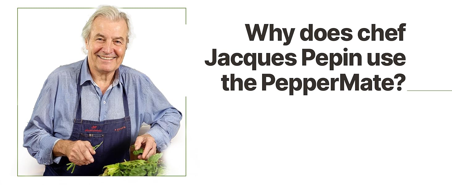 PepperMate Traditional Black Pepper Grinder Mill - Manual, High-Efficiency Salt and Pepper Grinder - Durable, Adjustable Coarseness Pepper Mill Grinder - Easy to Use