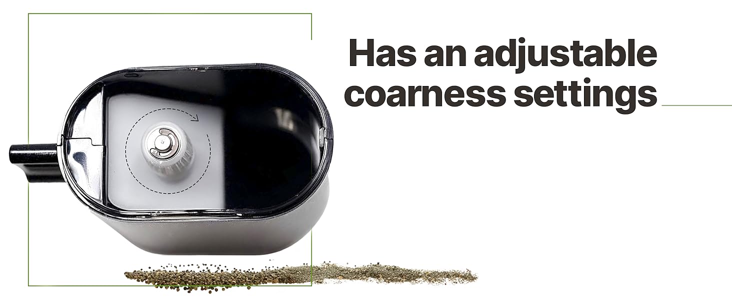 PepperMate Traditional Black Pepper Grinder Mill - Manual, High-Efficiency Salt and Pepper Grinder - Durable, Adjustable Coarseness Pepper Mill Grinder - Easy to Use