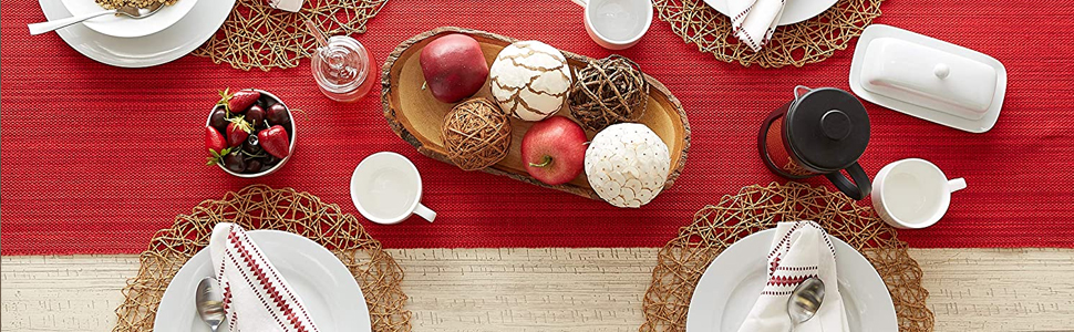 DII Variegated Tabletop Collection, Placemat Set3x19, Olive Green, 6 Piece