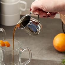 RSVP International Coffee Measuring Spoon, Long Handled Stainless Steel Scoop Multi-purpose for Baking, Ground Coffee, Beans or Loose Leaf Tea, Double, 1-Tbsp/2-Tbsp