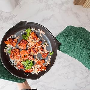 DII Basic Terry Collection 100% Cotton Quilted, Oven Mitt, Eggplant, 2 Piece