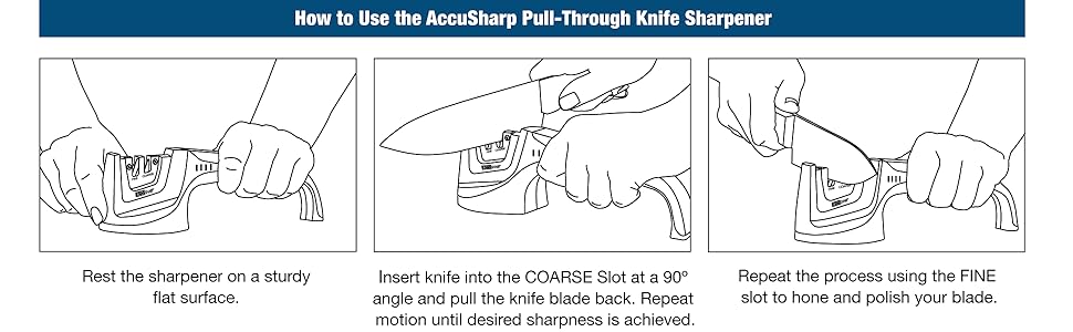 AccuSharp Pull-Through Knife Sharpener, Handheld, Blade Sharpener, Repair, Restore, and Polish Blades, Portable Multi-Tool Sharpener, Orange/Green