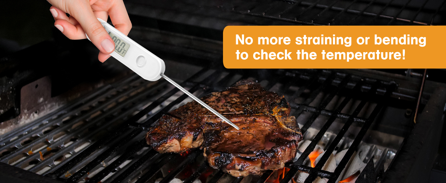 Polder Stable-Read Instant Read Thermometer, Digital Thermometer for Cooking, Food Thermometer, Cooking Thermometer with Easy-to-Read Digital Display