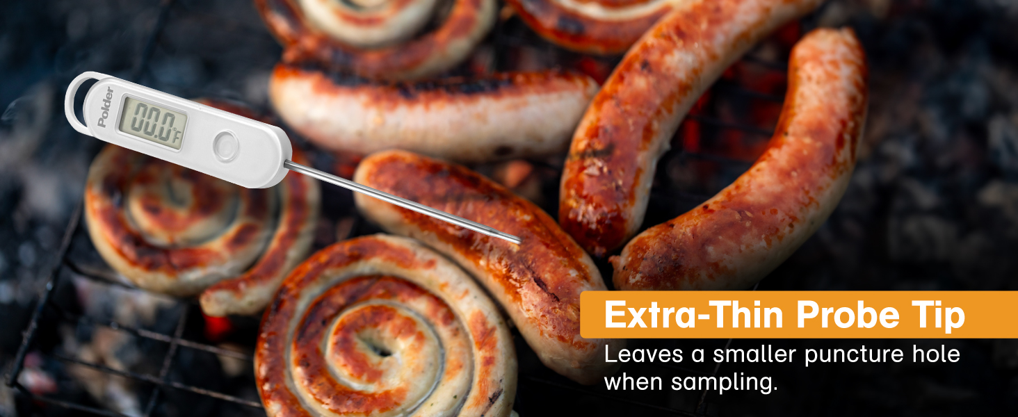 Polder Stable-Read Instant Read Thermometer, Digital Thermometer for Cooking, Food Thermometer, Cooking Thermometer with Easy-to-Read Digital Display