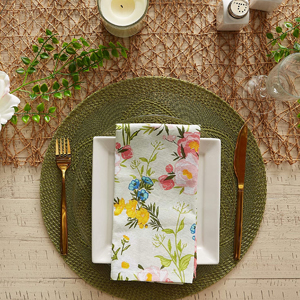 DII PVC Tabletop Collection Woven Indoor/Outdoor, Placemat Set, 13x17.25, Black, 6 Piece