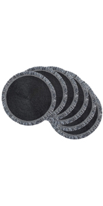 DII PVC Tabletop Collection Woven Indoor/Outdoor, Placemat Set, 13x17.25, Black, 6 Piece