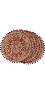 DII PVC Tabletop Collection Woven Indoor/Outdoor, Placemat Set, 13x17.25, Black, 6 Piece